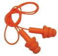 Orange Reusable Corded Earplugs.